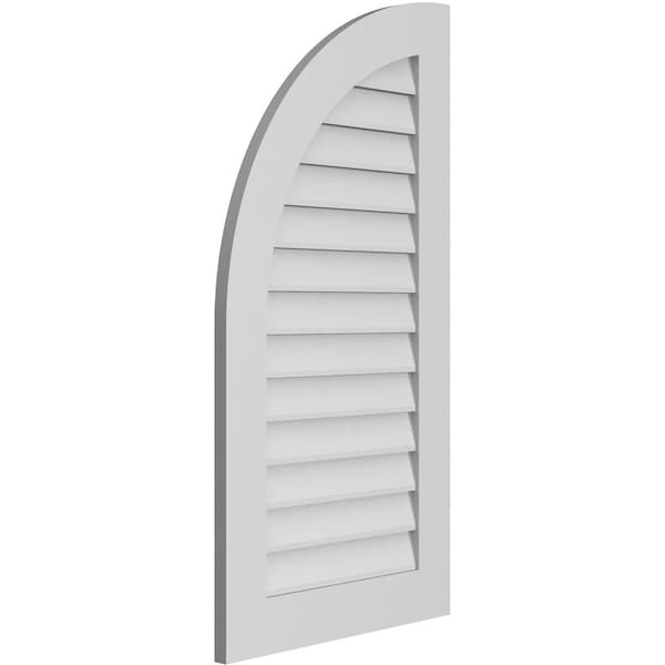 Ekena Millwork Quarter Round Top Left Surface Mount PVC Gable Vent w/ 3-1/2"W x 1"P Standard Frame, 22"W x 42"H - GVPQL22X4201SN