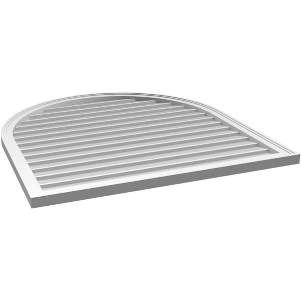 Ekena Millwork Round Top Surface Mount PVC Gable Vent w/ 2"W x 1-1/2"P Brickmould Frame, 40"W x 42"H - GVPRT40X4202SN