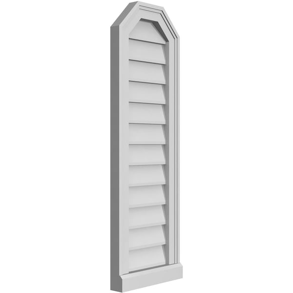 Ekena Millwork Octagonal Top Surface Mount PVC Gable Vent w/ 2"W x 2"P Brickmould Sill Frame, 12"W x 36"H - GVPOT12X3603SN