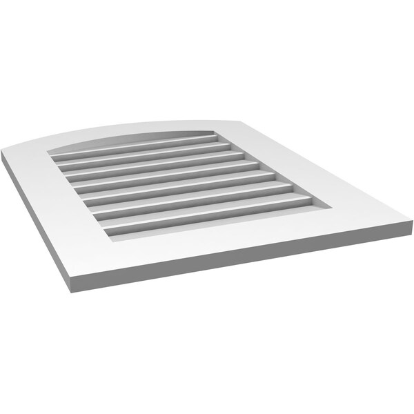 Ekena Millwork Arch Top Surface Mount PVC Gable Vent: Non-Functional, w/ 3-1/2"W x 1"P Standard Frame, 22"W x 26"H - GVPAR22X2601SN