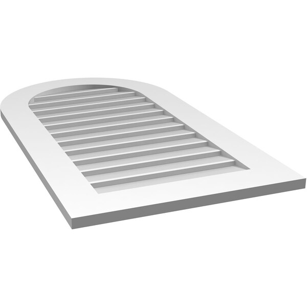 Ekena Millwork Round Top Surface Mount PVC Gable Vent: Non-Functional, w/ 3-1/2"W x 1"P Standard Frame, 22"W x 40"H - GVPRT22X4001SN