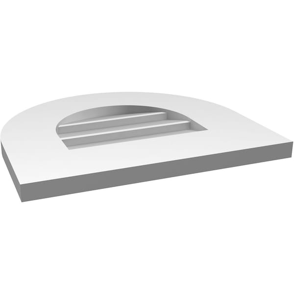 Ekena Millwork Round Top Surface Mount PVC Gable Vent: Non-Functional, w/ 3-1/2"W x 1"P Standard Frame, 16"W x 14"H - GVPRT16X1401SN