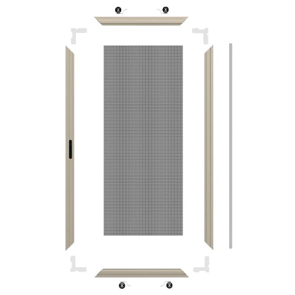 Ritescreen 78 in W x 25 in H Sliding Screen Door, KD.144EXT, Charcoal Fiberglass Mesh, Clay - KD.144EXT