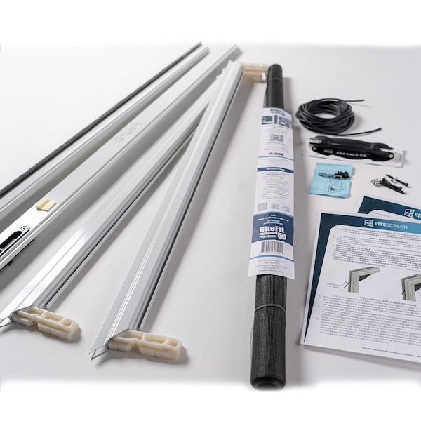 Ritescreen 89 in W x 28 in H Sliding Screen Door, KD.144EXT, Charcoal Fiberglass Mesh, White - KD.144EXT