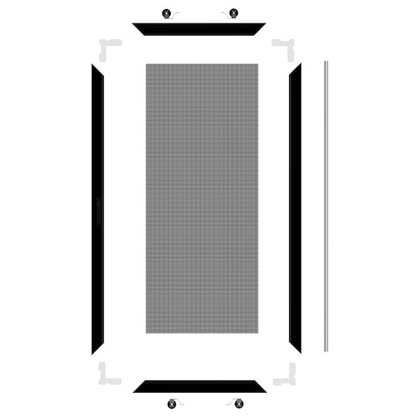 Ritescreen 72 in W x 47 in H Sliding Screen Door, KD.144EXT, Charcoal Fiberglass Mesh, Black - KD.144EXT