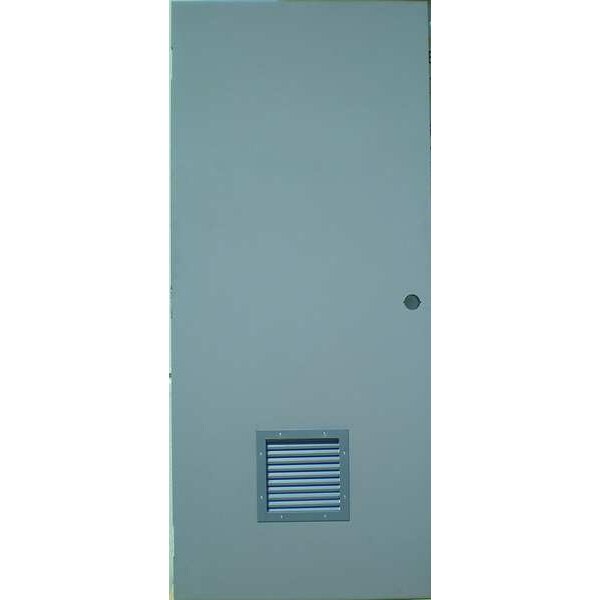 Ceco Steel Door with Louvers, 84 in H, 48 in W, 1 3/4 in Thick, 18-gauge, Type: 1 - CHMDL 40 70- 24 X 60  VENT CYL-CE 18 GA