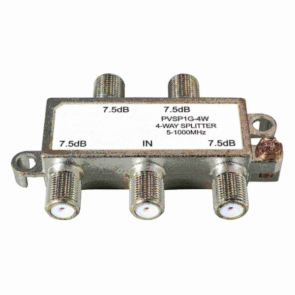 Divisor 4 vías Coaxial 3/8"-32 con Conectores Tipo F - Paquete de 2