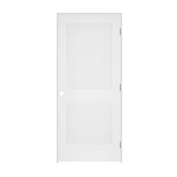 Codel Doors 36" x 80" x 1-3/8" Primed 2-Panel Interior Flat Panel Door with Ovolo Bead 6-9/16" LH Prehung Door - 3068PRI8082LH156916