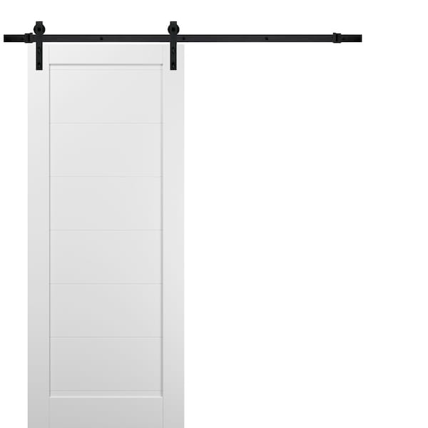 Sartodoors Barn Interior Door, 36" x 80", White - QUADRO4115BD-B-WS-36
