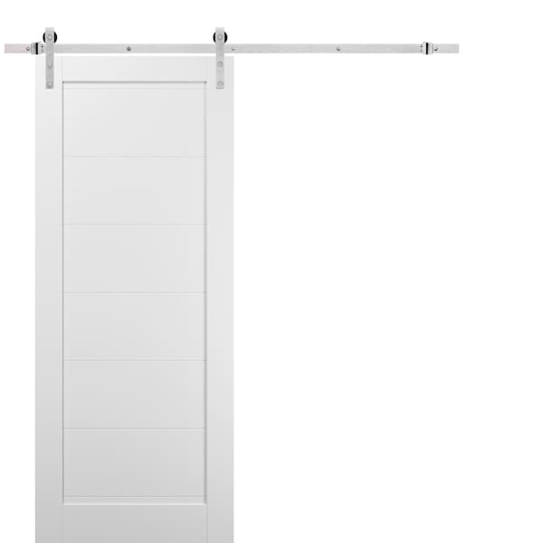 Sartodoors Barn Interior Door, 36" x 80", White - QUADRO4115BD-S-WS-36