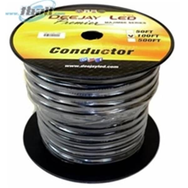 Deejay Led 100 pies de cable de 12 calibres de cuatro conductores en funda flexible de color negro - TBH124C100