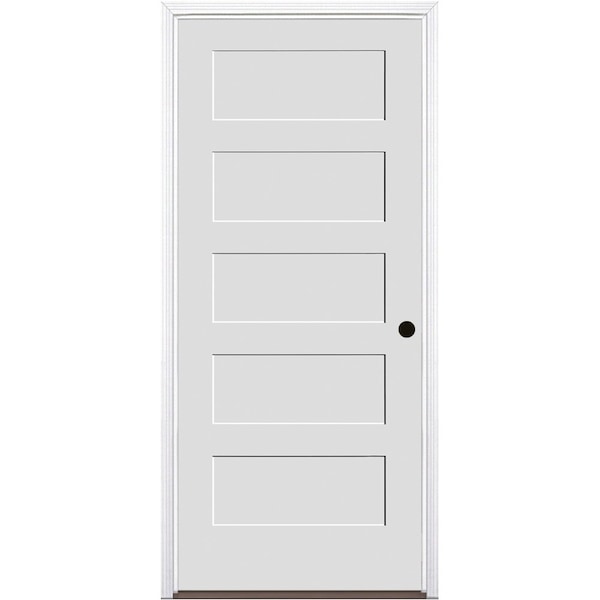 Trimlite Primed 5Panel Equal Panel Interior Shaker 20 Min Fire Rated 49/16" LH Prehung Door Matte Hinges - 3068134PRI840520MLH1DB4916