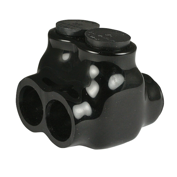 Conector múltiple de tapa doble para 6 - 3/0 AWG, 2 puertos, 600V, negro - AICD3-0-2