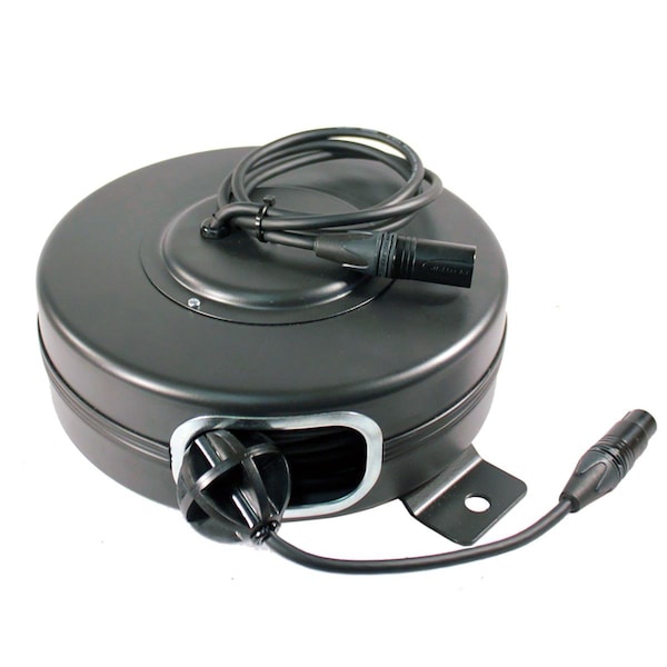 Stage Ninja DMX-40-S Carrete de Cable DMX Hembra Retráctil de 40 pies - Negro - DMX-40-S