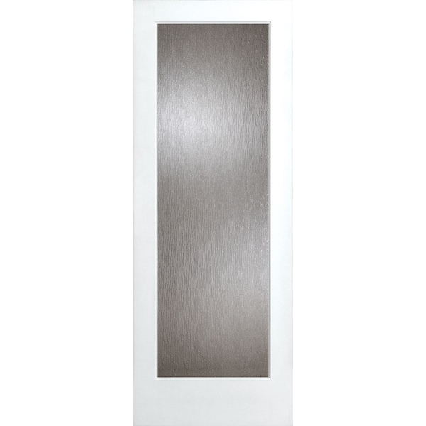 Trimlite 30" x 80" Primed 1-Lite Interior French Slab Door with Rain Tempered Glass - 2668PRI1501RAIT