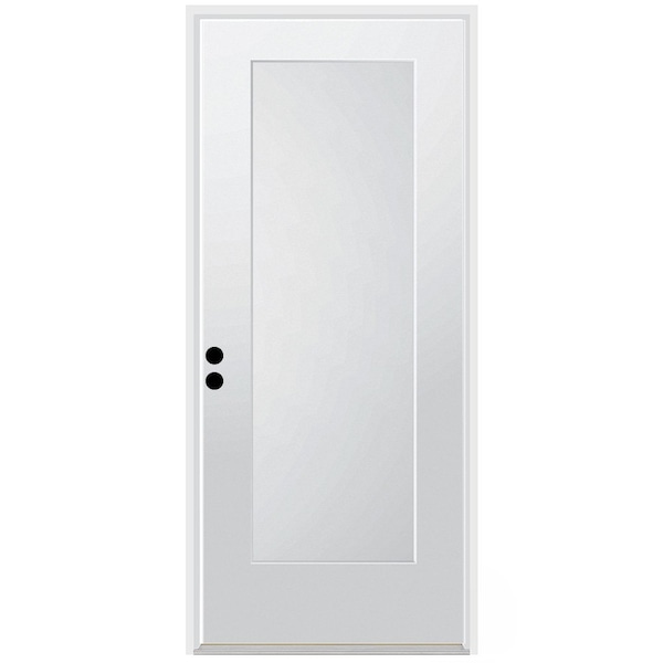 Codel Doors 36" x 80" Primed White Shaker Exterior Fiberglass Door - 3068RHISPSF1PSHK691626DM