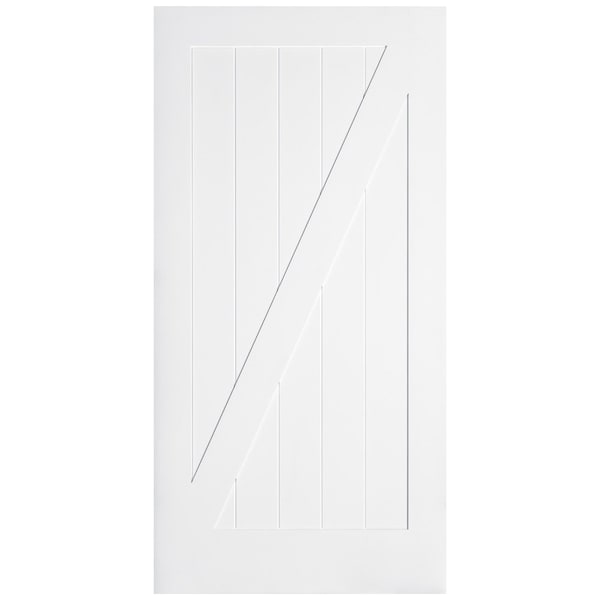 Codel Doors 42" x 84 " Primed 1-Panel Z-Bar Barn Door with Silver Hardware - 3670PRI8401Z-H7SS