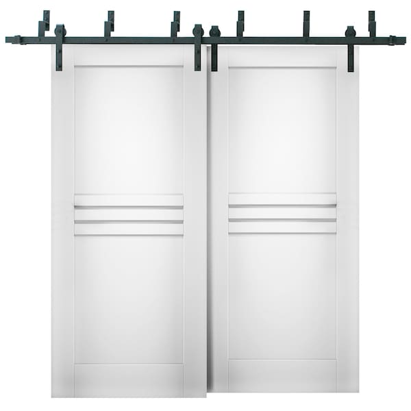 Vdomdoors Barn Interior Door, 30" x 80", White - MELA7444BBB-WS-5684