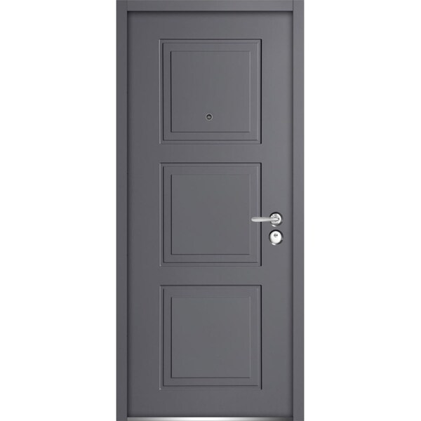Vdomdoors Front Exterior Prehung Steel Door 36x80 " InswingBallucio 1010 Gray GraphitePanel Inserts Classic - BALLUCIO1010ED-GRE-36-LH