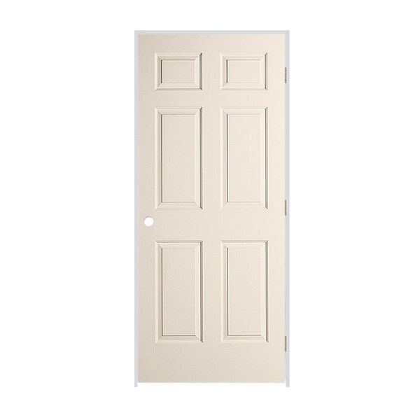 Codel Doors 36" x 80" x 1-3/8" Primed 6-Panel Colonist Molded Hollow Core 4-9/16" LH Prehung Door - 3068MHCCOLLH154916