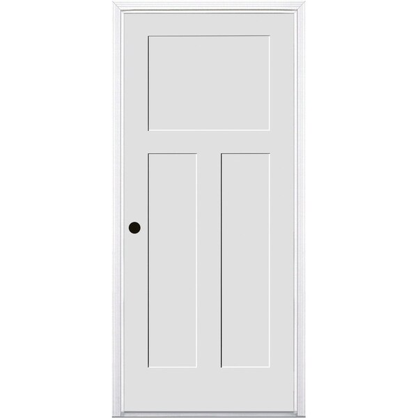 Trimlite Primed 3Panel Mission Interior Shaker 20 Min Fire Rated 49/16" RH Prehung Door Matte Hinges - 3080134PRI840320MRH1DM4916