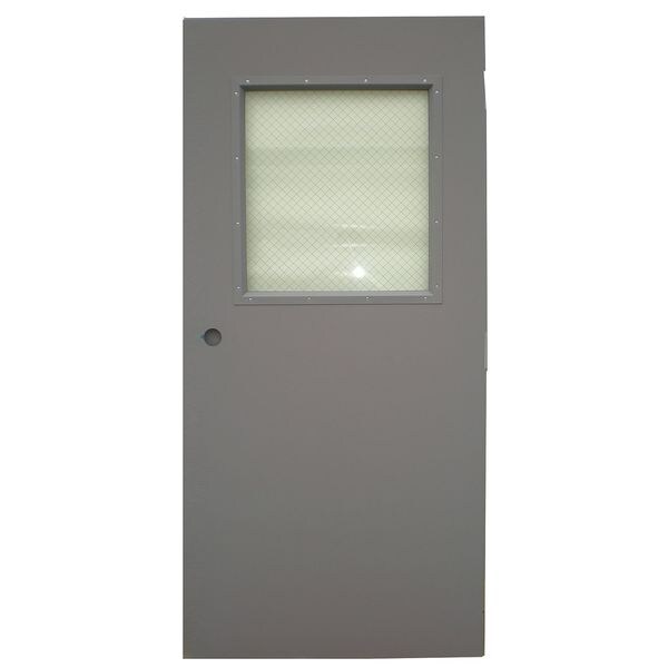 Ceco Half Glass Steel Door with Glass, 80 in H, 30 in W, 1 3/4 in Thick, 18-gauge, Type: 1 - CHMD X HG26 68 X CYL-CE-18GA-WG