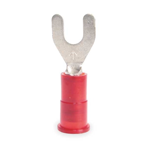 Terminal de horquilla de nylon 22-18 AWG para perno #8 PK100, costura: soldada - MNG18-8FX