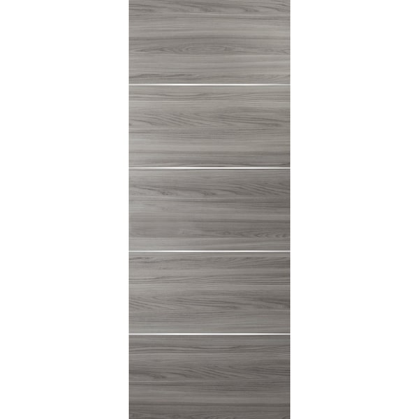 Sartodoors Wood Panel Grey Slab 36x80 Planum 0020 Ginger Ash Use as Pocket Sliding Closet  Core Stripes Modern - PLANUM20S-GA-36