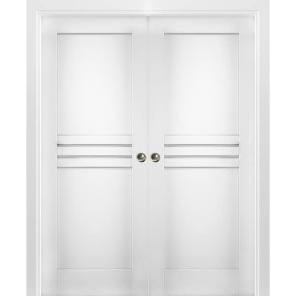 Vdomdoors Pocket Interior Door, 30" x 80", Gray - MELA7444DP-WS-56