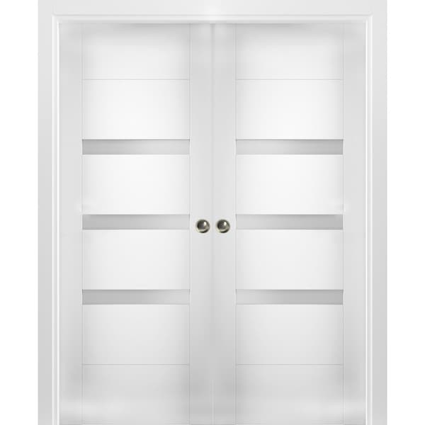 Vdomdoors Double Pocket Interior Door, 36" x 96", White - SETE6900DP-WS-3696