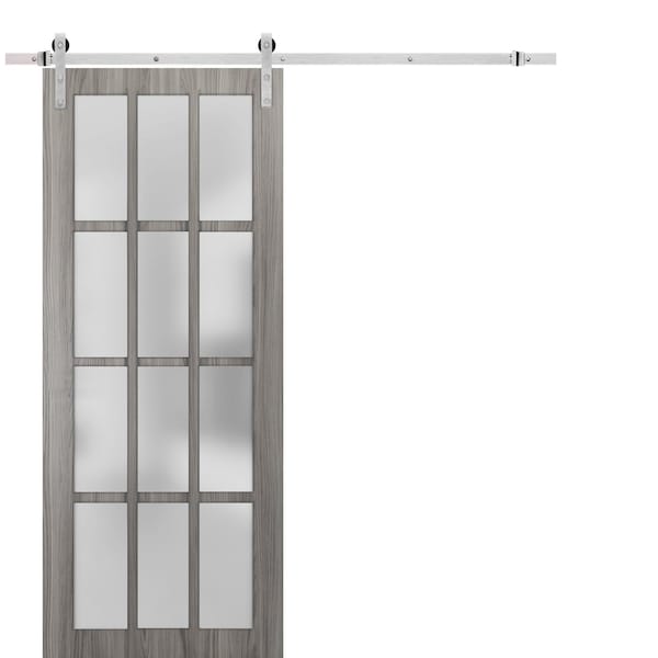 Sartodoors Barn Interior Door, 24" x 80", Gray - FELICIA3312BD-S-GA-24