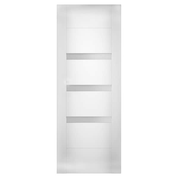 Vdomdoors Barn Bypass Interior Door, 64" x 80", White - SETE6900S-WS-3084
