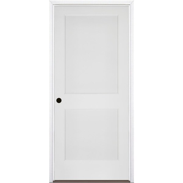 Codel Doors 32"x80"x1-3/4" Primed 2-Panel Int Flat Panel w/Ovolo Bead 20min Fire Rated 4-9/16" RH Prehung Door - 2868134PRI808220MRH10BB4916