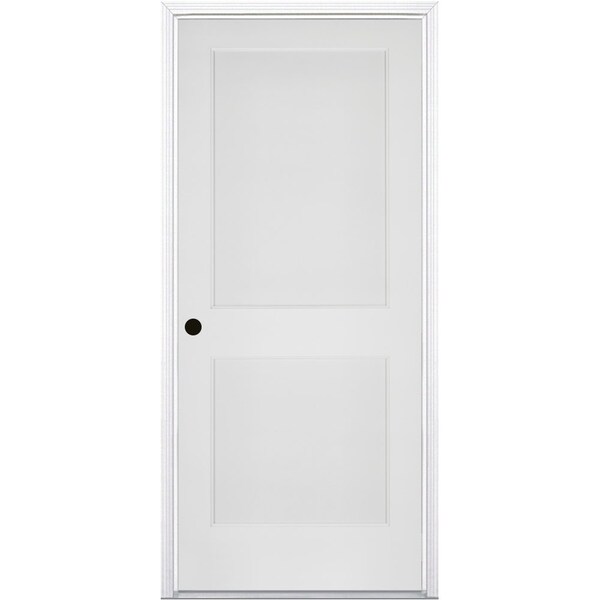 Codel Doors 32"x80"x1-3/4" Primed 2-Panel Int Flat Panel w/Ovolo Bead 20min Fire Rated 4-9/16" RH Prehung Door - 2868134PRI808220MRH1DM4916