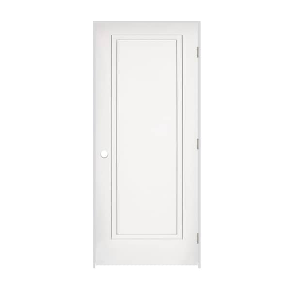 Codel Doors 34" x 80" x 1-3/8" Primed 1-Panel 2-Step Interior Shaker 7-1/4" LH Prehung Door w/Satin Nckl Hinges - 2168PRI8491LH15714