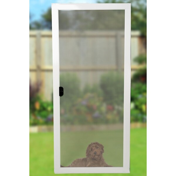 Ritescreen 31.5 in. W x 3 in. H Sliding Screen Door, MOOSEMFIT, PetScreen Mesh, White - MOOSEMFIT
