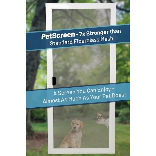 Ritescreen 31.5 in. W x 3 in. H Sliding Screen Door, MOOSEMFIT, PetScreen Mesh, White - MOOSEMFIT
