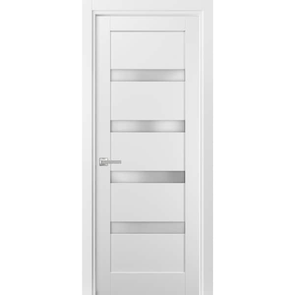 Sartodoors French Interior Door, 30" x 80", White - QUADRO4113ID-WS-30