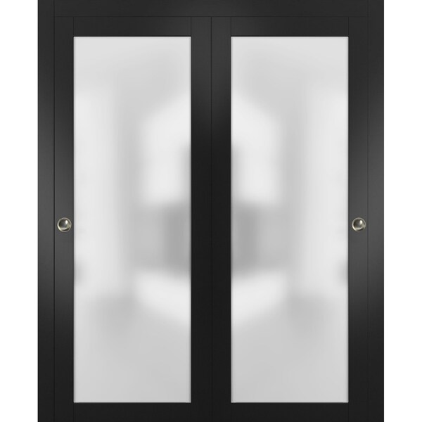 Sartodoors Closet Bypass Interior Door, 64" x 96", Black - PLANUM2102DBD-BLK-6084