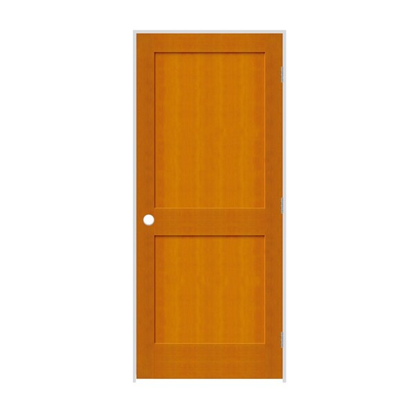 Codel Doors 34" x 80" x 1-3/8" Fir 2-Panel Interior Shaker 6-9/16" LH Prehung Door with Brushed Chrome Hinges - 2168FIR8402LH26D6916