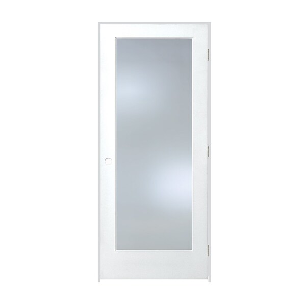 Trimlite 30"x84"x13/8" Primed 1Lite Clear Tempered Glass Interior French 69/16" LH Prehung - 2670PRI1501CLETLH156916