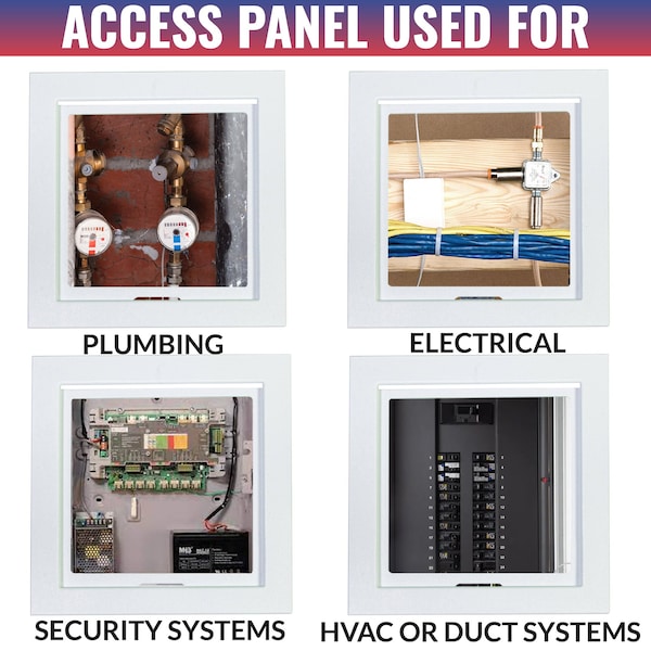 American Built Pro Access Panel, 12 in x 12 in White Plastic TwoPiece, 12PK - AP1212 P12