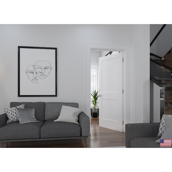 Reso 32 in. x 80 in. Right-Handed Solid Core  Primed Smooth  Single Prehung Interior Door Bronze Hinges - RID3280-2WORBRH