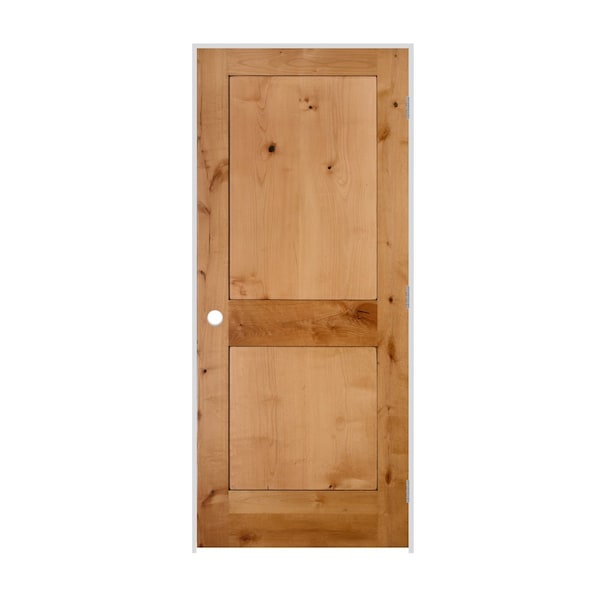 Trimlite 34"x80"x13/8" Knotty Alder 2Panel Interior Shaker 49/16" LH Prehung Door Brushed Chrome Hinges - 2168SKA8402LH26D4916