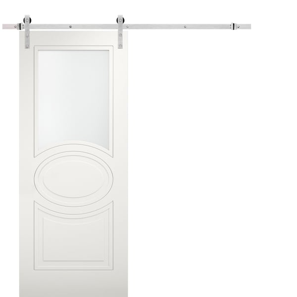 Vdomdoors Barn Interior Door, 36" x 96", White - MELA7012BD-S-WS-3696