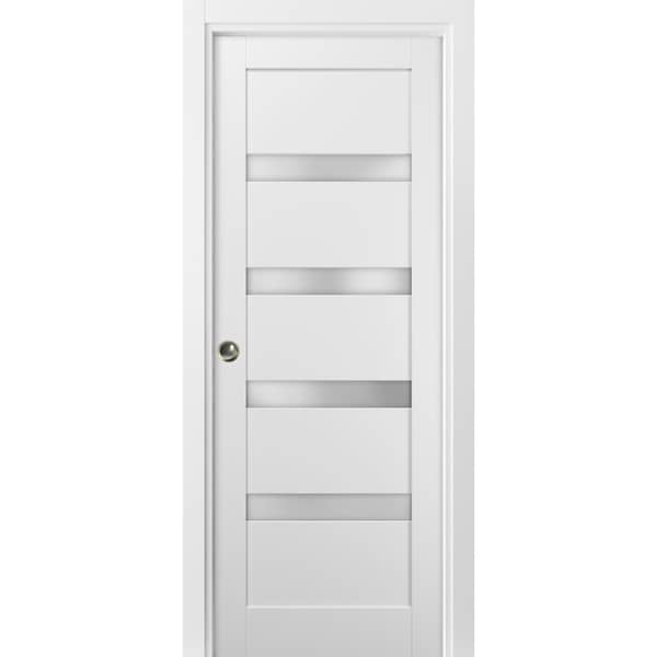 Sartodoors Pocket Interior Door, 28" x 80", White - QUADRO4113PD-WS-28