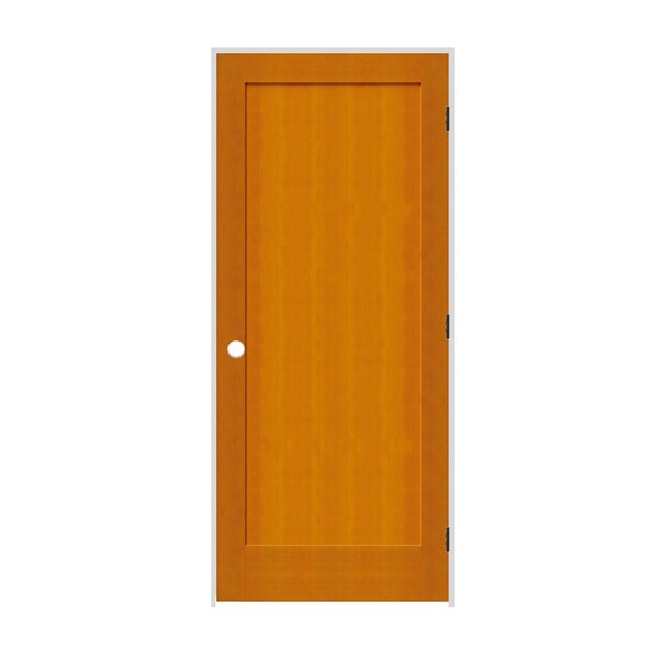 Codel Doors 24" x 80" x 1-3/8" Fir 1-Panel Interior Shaker 7-1/4" LH Prehung Door with Matte Black Hinges - 2068FIR8401LH10B714