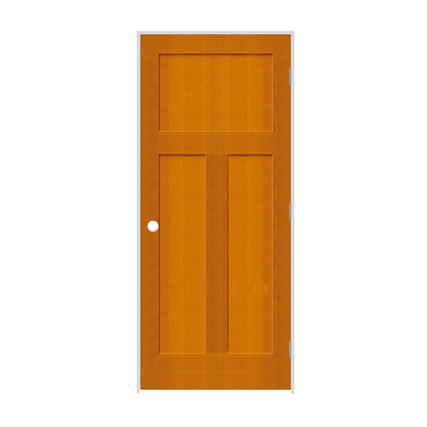 Trimlite 32"x80"x13/8" Fir 3Panel Mission Interior Shaker 49/16" LH Prehung Door Brushed Chrome Hinges - 2868FIR8403LH26D4916