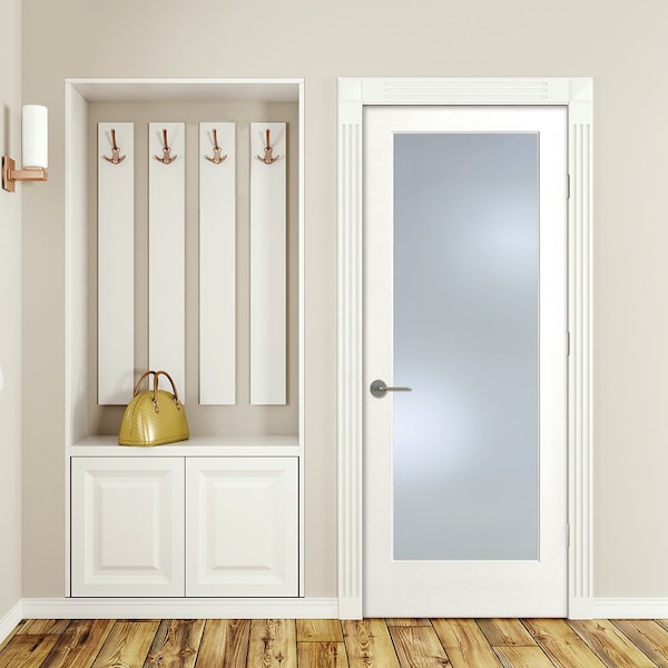 Codel Doors 30" x 80" Primed 1-Lite Interior French Slab Door with Clear Tempered Glass - 2668PRI1501CLET