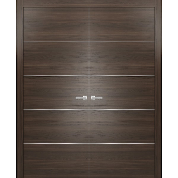 Sartodoors Closet Bypass Interior Door, 48" x 80", Chocolate - PLANUM20DD-SHOYA-6096